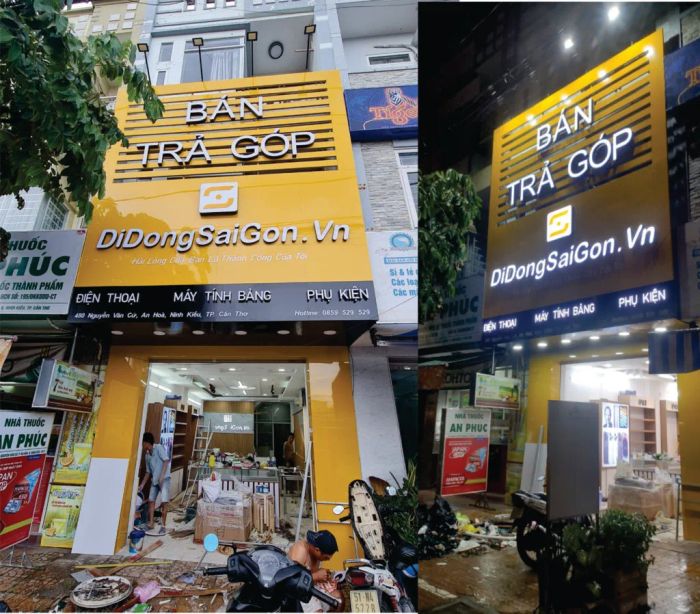 Hình ảnh thi công chuyên nghiệp từ Huỳnh Gia Advertising