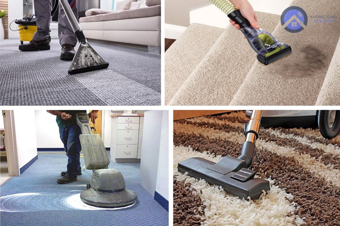 Hình ảnh thực tế dịch vụ giặt thảm của Không Gian Hoàn Mỹ