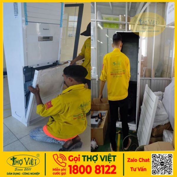 Hình ảnh minh họa quy trình vệ sinh điều hòa chuẩn tại Thợ Việt