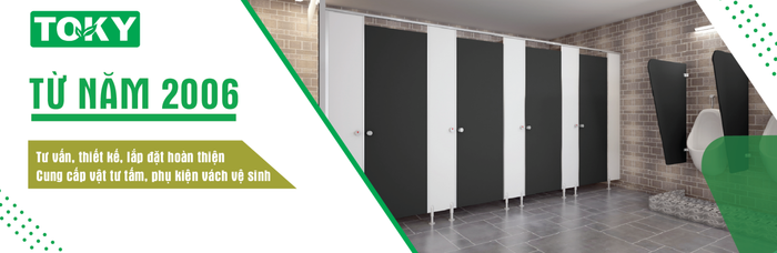 TOKY - Hình ảnh công trình vách ngăn vệ sinh cao cấp mẫu số 2