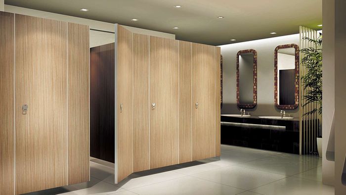 Gia Khiêm - Hình ảnh thực tế thi công vách ngăn vệ sinh mẫu 1