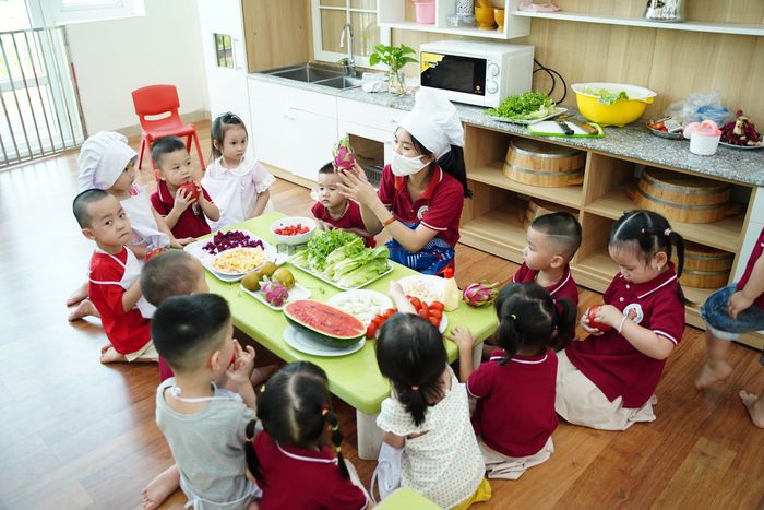 Khu vui chơi ngoài trời rộng rãi tại Trường Mầm Non Hoa Sữa