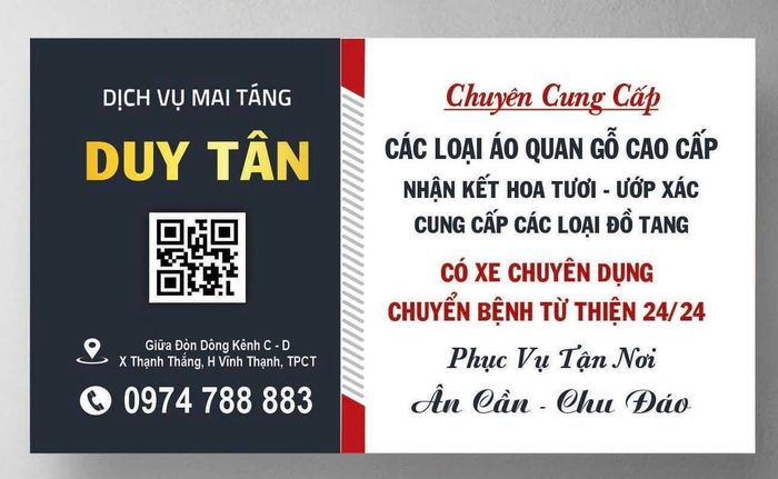 Không gian phục vụ ấm cúng của Dịch vụ mai táng Duy Tân