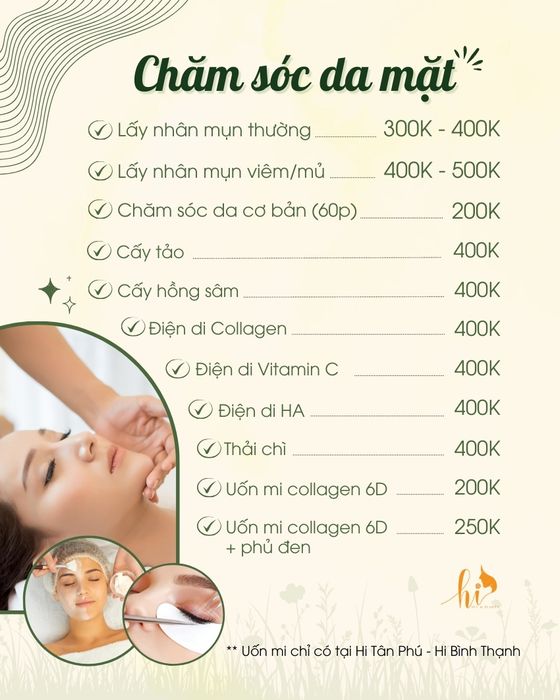 Hình ảnh dịch vụ chăm sóc da body và uốn mi chuyên nghiệp