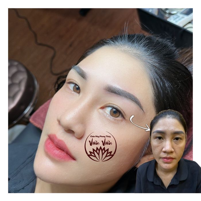 Hình ảnh thành phẩm chân mày phong thủy tại Viên Viên