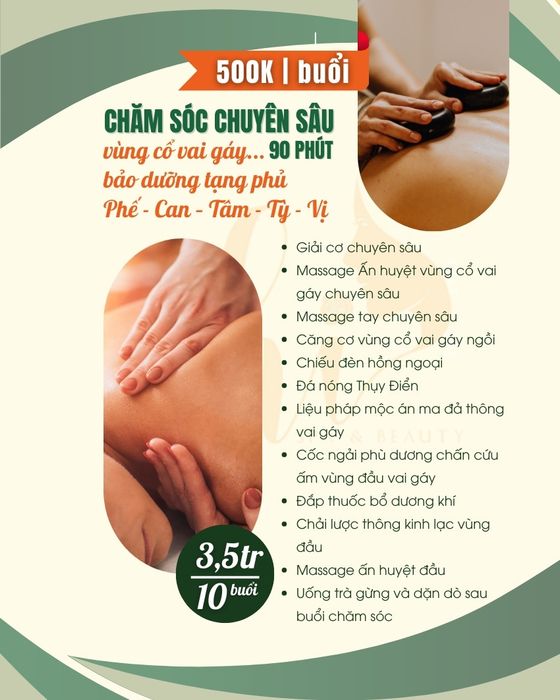 Hình ảnh trị liệu chuyên sâu vùng cổ vai gáy 90 phút