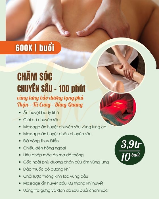 Trị liệu chuyên sâu vùng lưng thận 100 phút