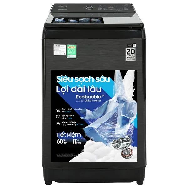 Hình ảnh chi tiết máy giặt Samsung - Lồng giặt kim cương bền bỉ cùng công nghệ Ecobubble