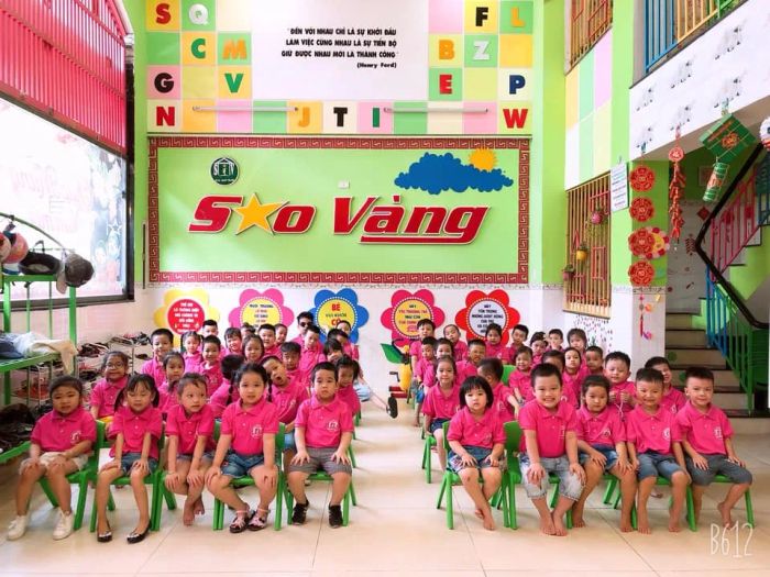 Hình ảnh không gian học tập tại Mầm Non Sao Vàng