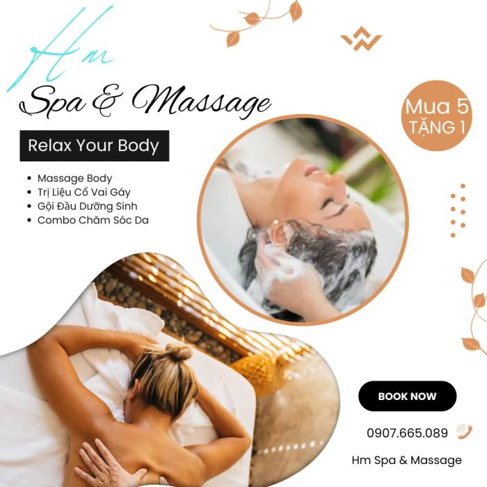 Hình ảnh không gian sang trọng tại HM Spa & Massage