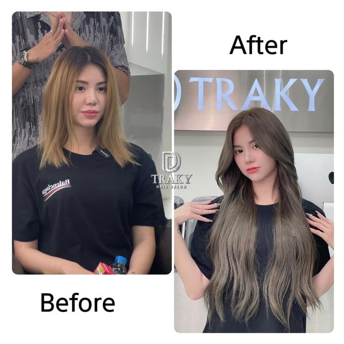 Kết quả nối tóc tự nhiên tại Traky Hair Salon