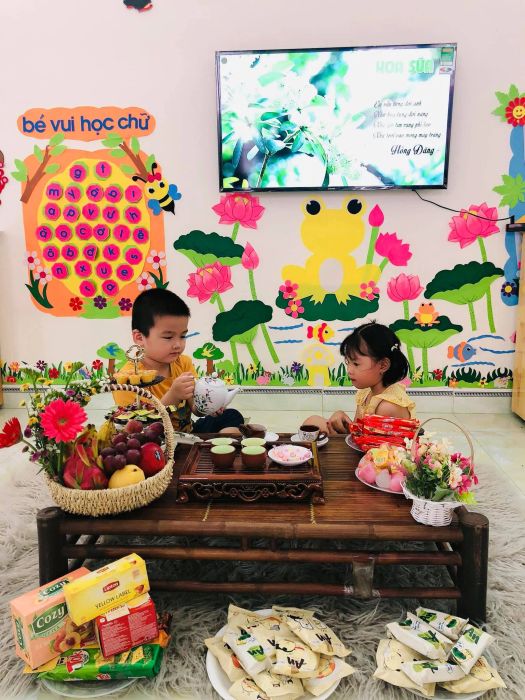 Khuôn viên xanh mát tại Mầm Non Ngôi Sao Xanh