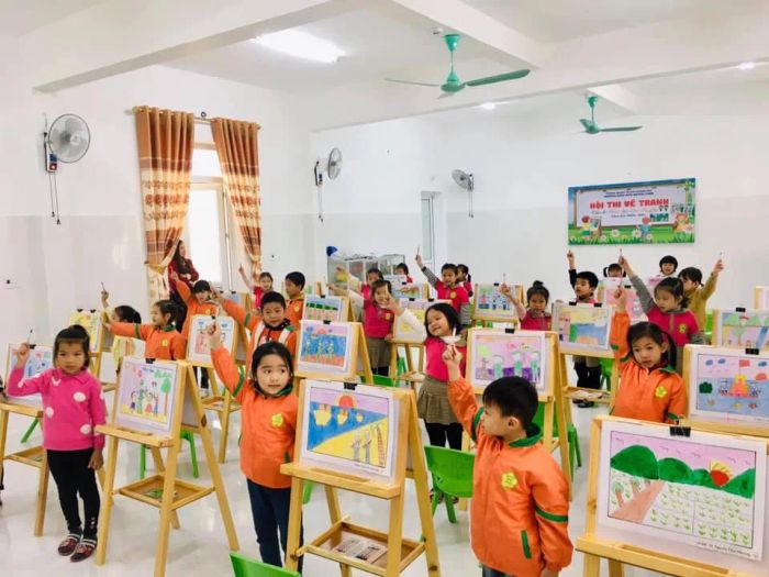 Không gian học tập tràn ngập tiếng cười tại Mầm non Quỳnh Thiện