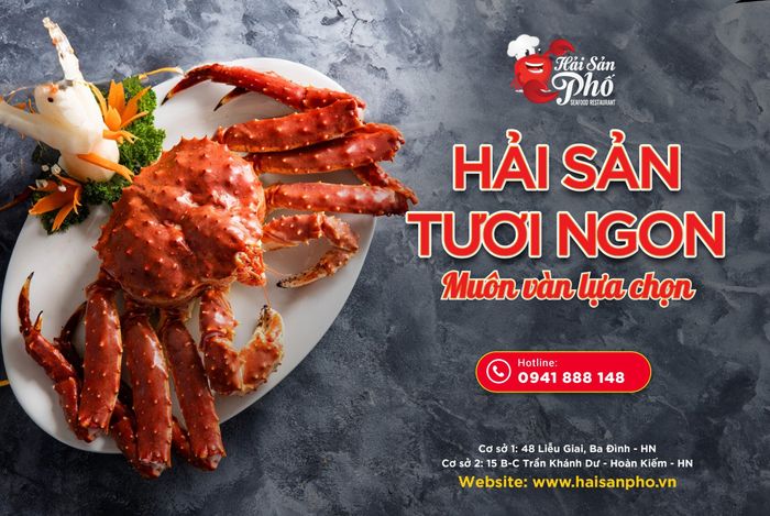 Những món hải sản tươi ngon trình bày nghệ thuật tại Hải Sản Phố