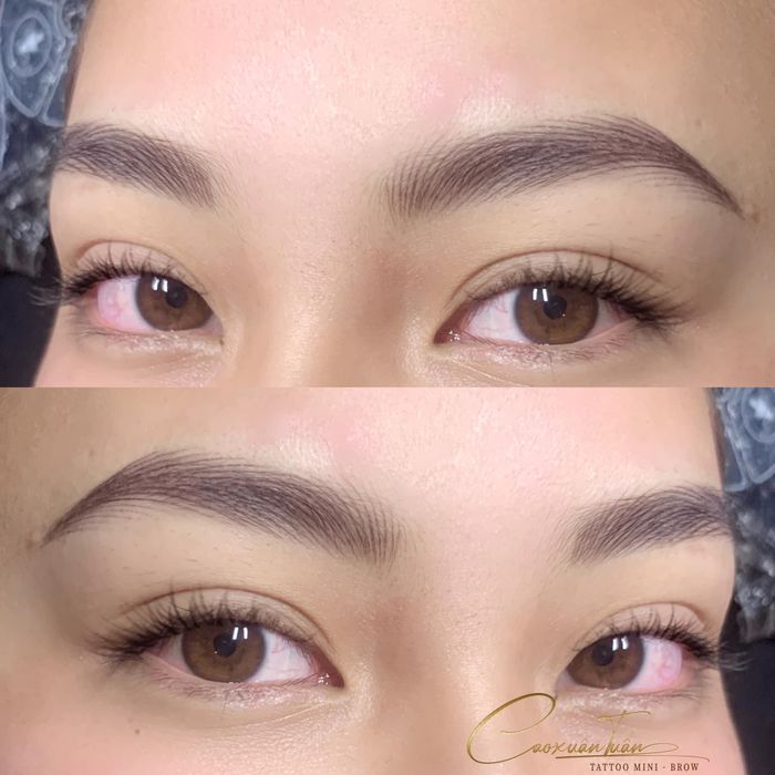 Hình ảnh kết quả điêu khắc chân mày ấn tượng tại Thẩm Mỹ Khánh Tuấn