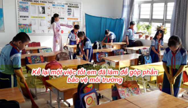 Hình ảnh minh họa: Các em nhỏ tham gia dọn dẹp làng quê (Nguồn: Internet)