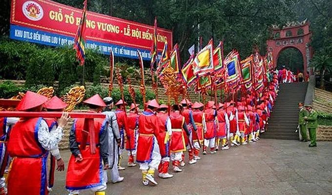 Hình ảnh minh họa chân thực về lễ hội Đền Hùng (Nguồn: internet)