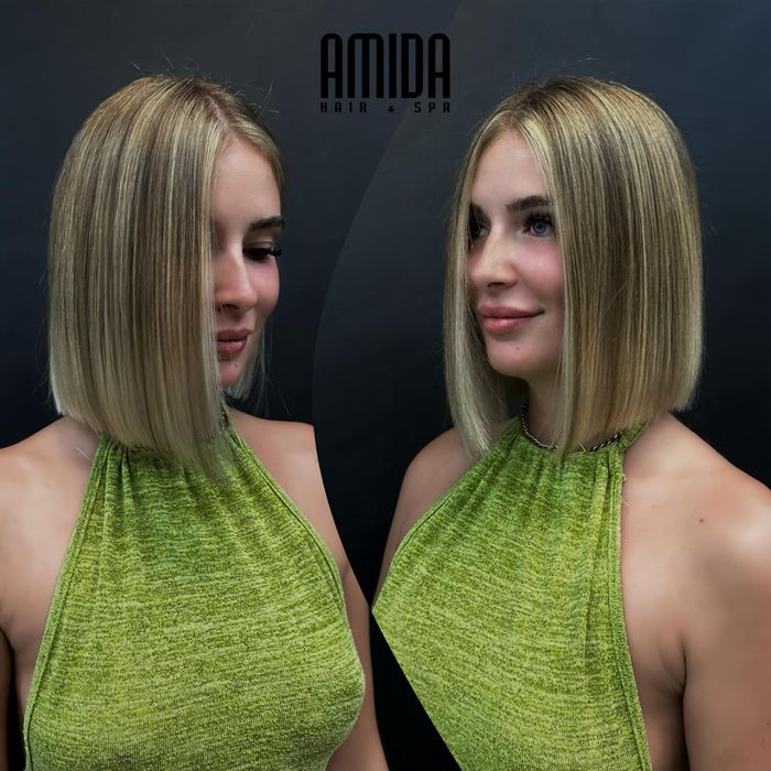 Hình ảnh không gian sang trọng và dịch vụ chuyên nghiệp tại Amida Hair & Spa