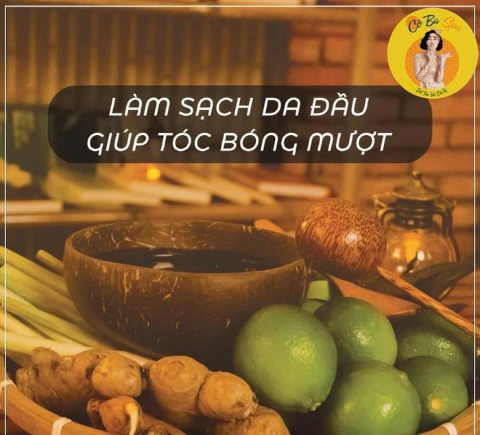 Hình ảnh liệu trình gội đầu thảo dược cao cấp tại Cô Ba & Sawadee Thai Spa