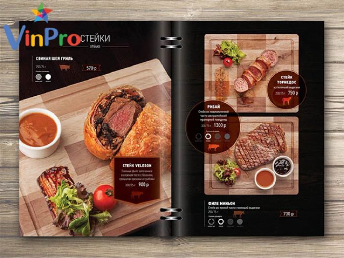 Mẫu menu ấn tượng được thiết kế bởi In Nhanh VinPro
