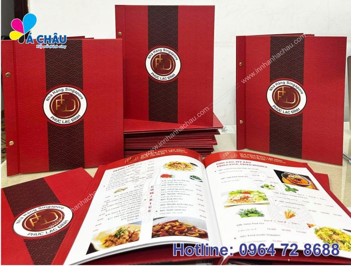Mẫu menu cao cấp được thiết kế bởi In Nhanh Á Châu