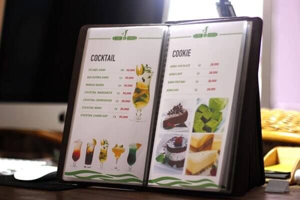 Hình ảnh mẫu menu từ Xưởng in Thiên Hằng