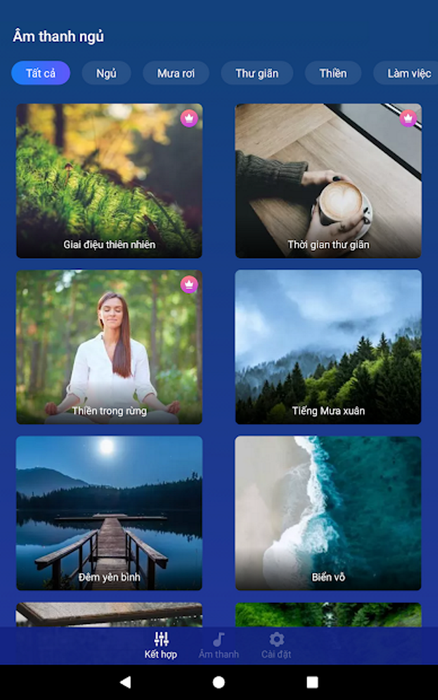 Giao diện Sleep Sounds - Thế giới âm thanh thư giãn