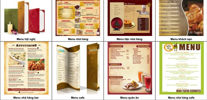 Mẫu menu sang trọng từ In ấn Kim Đông Dương