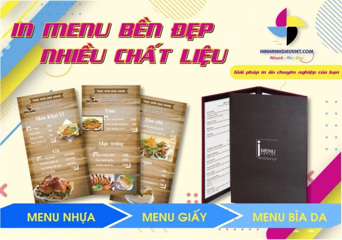 Mẫu menu ấn tượng được thiết kế bởi In Siêu Việt