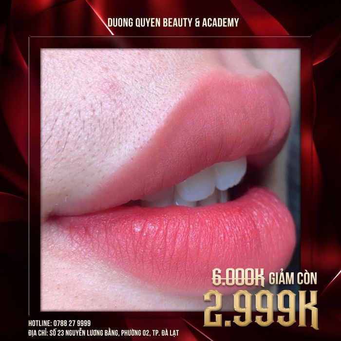 Hình ảnh thực tế về kết quả phun môi nghệ thuật tại Duong Quyen Beauty & Academy