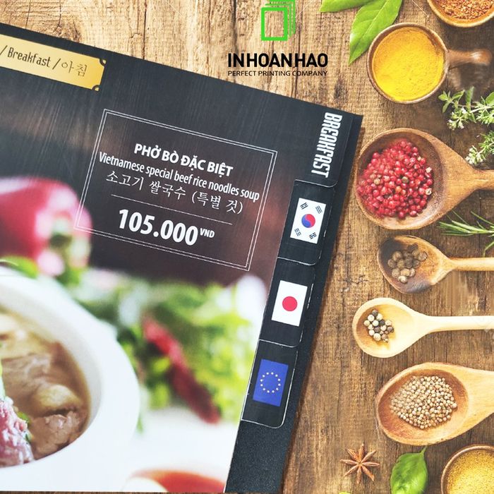 Hình ảnh mẫu menu ấn tượng từ In Hoàn Hảo