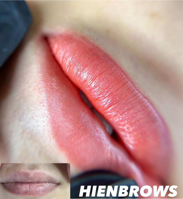 Hình ảnh khách hàng sở hữu đôi môi hồng hào tự nhiên tại Hien Brows