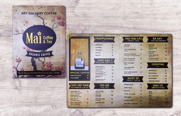 Mẫu menu ấn tượng được thiết kế bởi In TMT Việt Nam