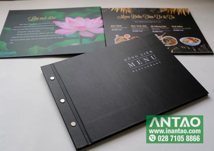 Hình ảnh mẫu menu sang trọng từ Công ty In An Tạo