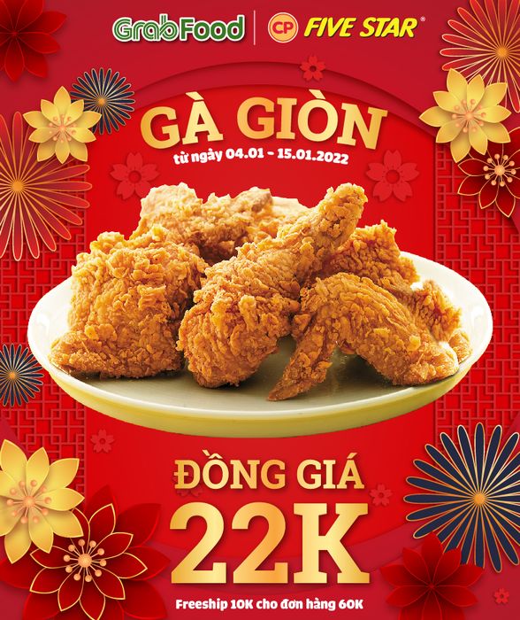 Hình ảnh những miếng gà vàng ươm hấp dẫn tại Five Star