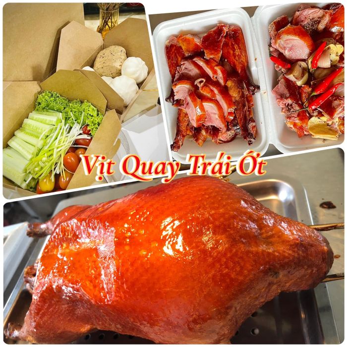 Hình ảnh món vịt quay vàng ruộm đặc trưng tại Vịt Quay Trái Ớt