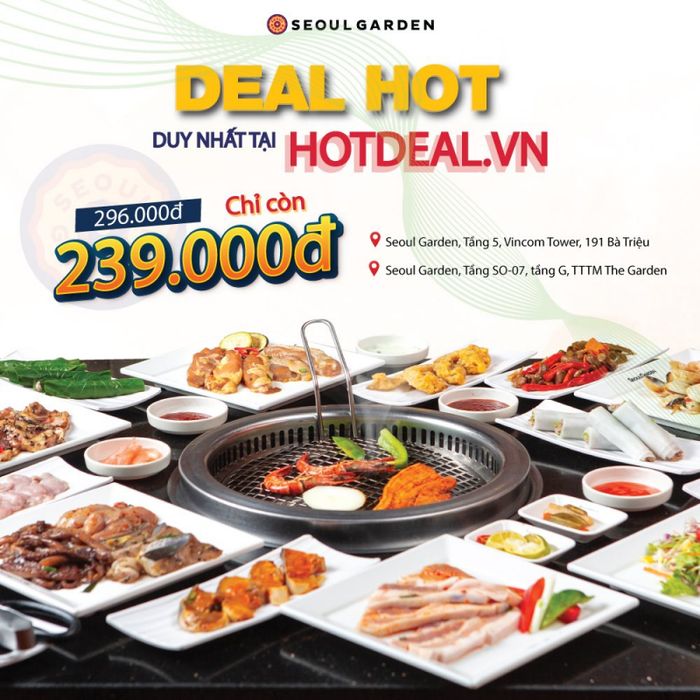 Bữa tiệc buffet đa dạng tại Seoul Garden