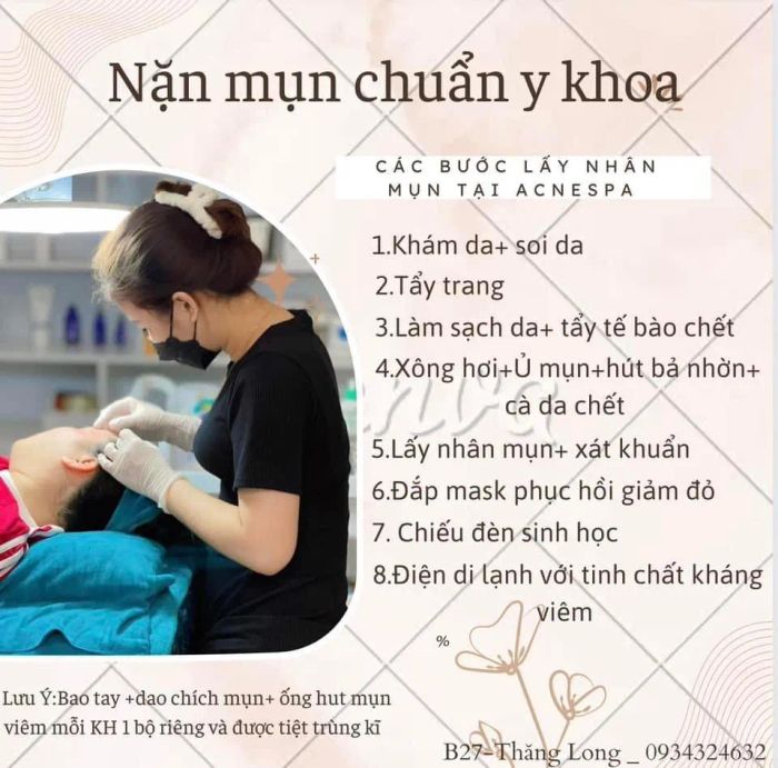 Hình ảnh quy trình điều trị mụn chuyên nghiệp tại Acne Home Spa