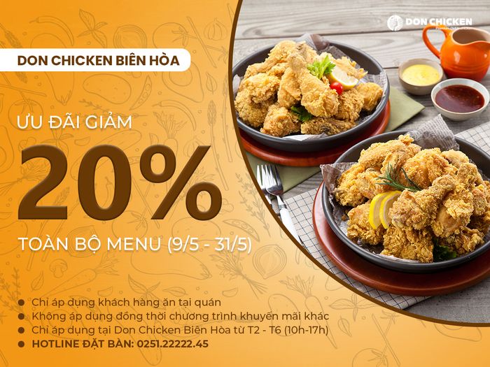 Hình ảnh gà rán vàng ươm tại Don Chicken