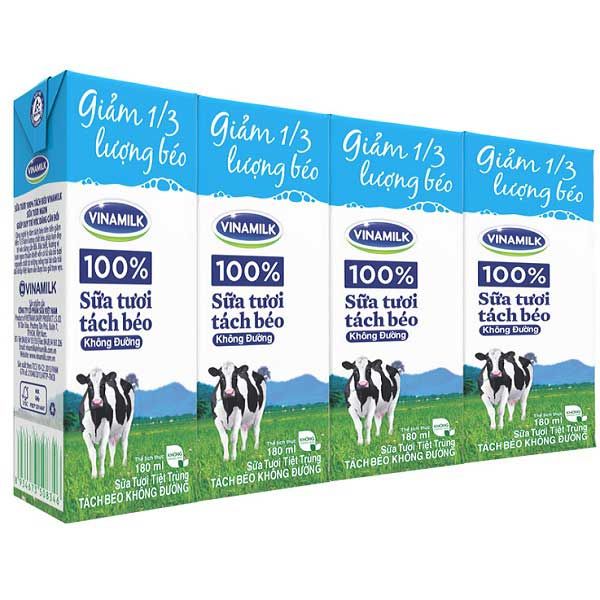 Hình ảnh Sữa Tươi Vinamilk Tách Béo - Đạt Chuẩn Quốc Tế