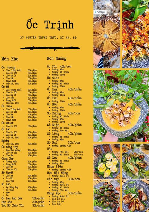 Thế giới ẩm thực phong phú qua thực đơn Ốc Trịnh - Ảnh 3