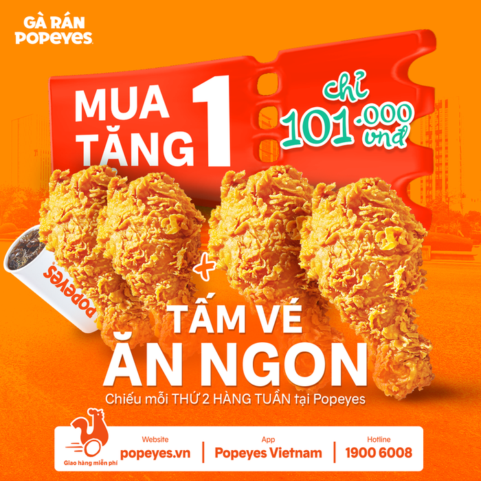 Hình ảnh gà rán Popeyes bắt mắt