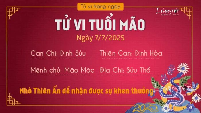 Tử vi hôm nay 7/7/2025 của 12 con giáp - Tuổi Mão