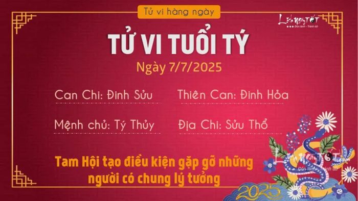 Tử vi hôm nay 7/7/2025 của 12 con giáp - Tuổi Tý