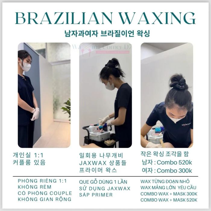 Quy trình waxing chuyên nghiệp tại Waxing Corner D7