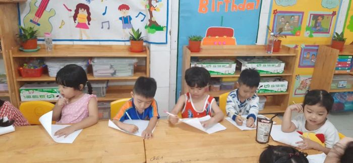 Hoạt động học tập sáng tạo tại Mầm Non Họa Mi Long Thành