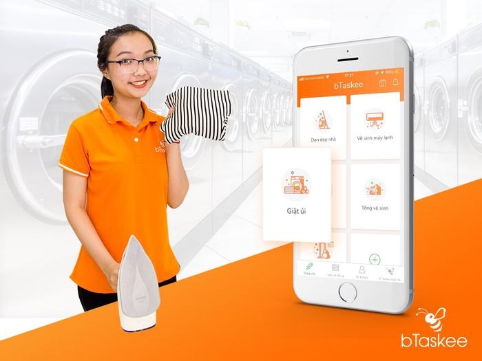 Hình ảnh minh họa dịch vụ giặt ủi bTaskee