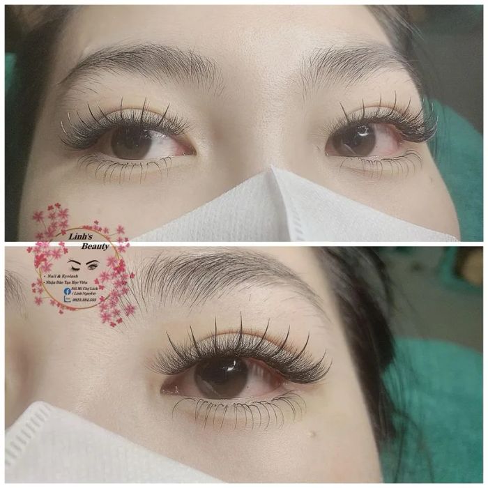 Hình ảnh thực tế lớp học nối mi tại Linh's Beauty
