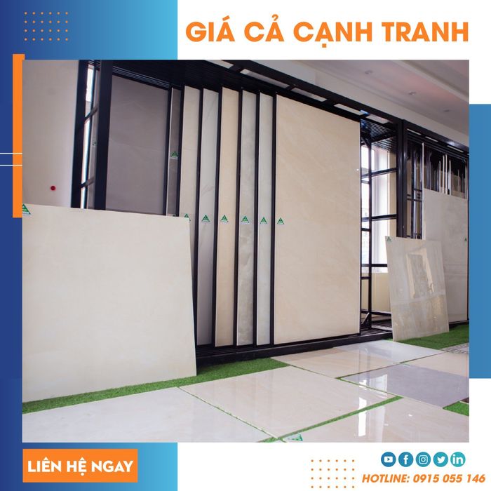 Bộ sưu tập đá ốp lát đa dạng tại showroom Long Hải
