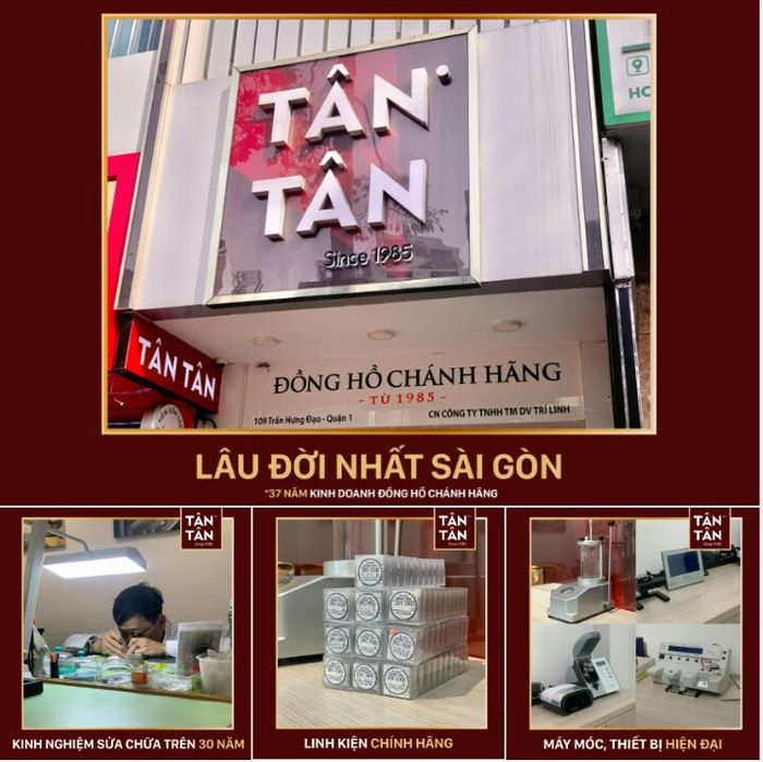 Không gian showroom sang trọng tại Đồng Hồ Tân Tân